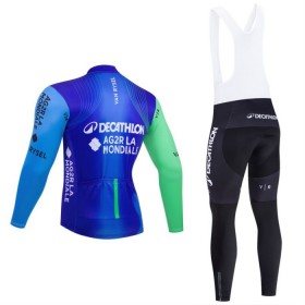 Completo Maglia ML + Pantaloncino con bretelle ML 2025 Decathlon Ag2r Blu